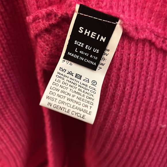 Hot Pink Rib-Knit Bat Wing Sleeve Sweater - Picture 7 of 10